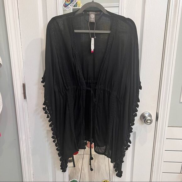 Vince Camuto sheer swimsuit coverup w drawstring waist (OS)- new with tags! - Picture 10 of 11